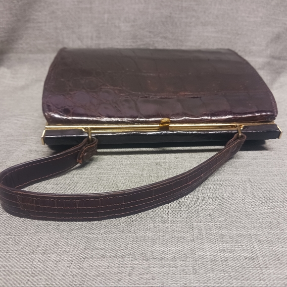 Vintage genuine alligator leather lined handbag - Picture 5 of 16